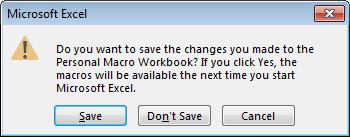 Select the new macro in the left list box and then click the Add button. The macro will appear in the right list box, and then you click OK to close the dialog.