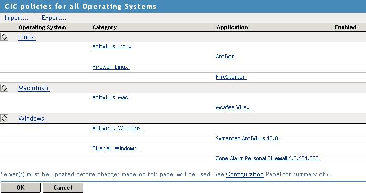 You can configure multiple software categories for a single CIC policy.