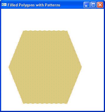 Example Filled Polygon 65 Texture and Interpolation Patterns OpenGL can also fill polygons with patterns that appear as textures (e.g. wood, metal, brick).