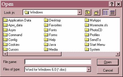 6. Eject the diskette. Write your file name on the label. Insert the diskette again. Start the word processor. 7. Open your document. Click the OPEN FILE button (looks like a file folder).