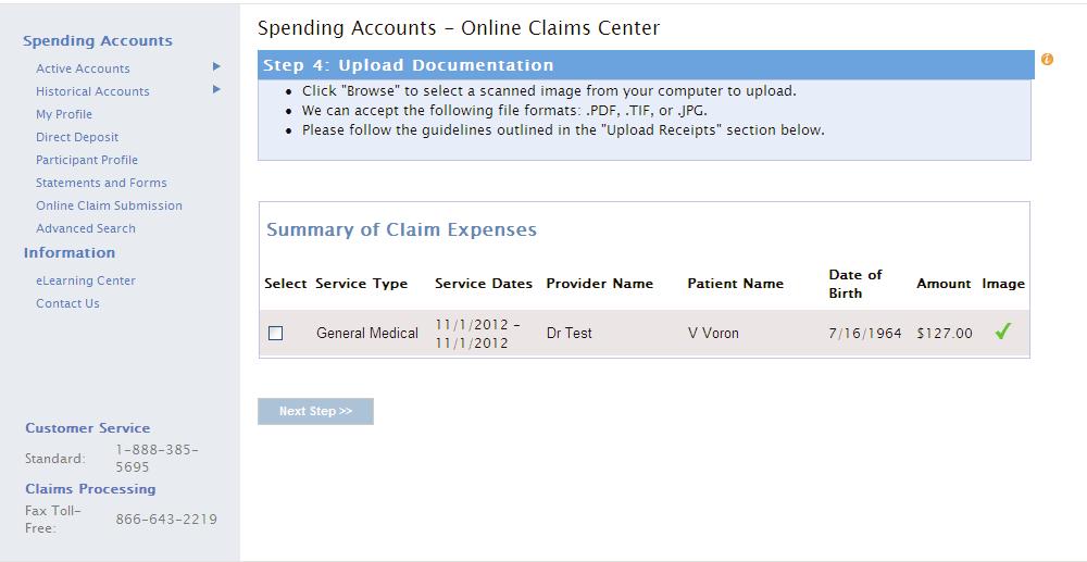 You will then be able to see that the image has been attached to the claim, as shown by the check