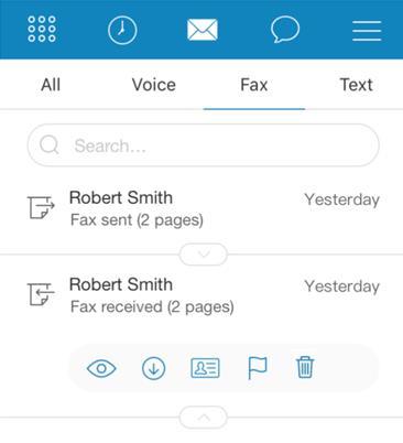 RingCentral for Google UK User Guide Messages 23 Fax Message To view a fax message, click on the expand icon below the fax message. A fax message control will be displayed.