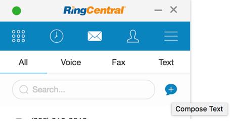 RingCentral for Google UK User Guide Messages 24 Compose Text The Compose Text page allows you to send a text message to your Google contacts, your company colleagues, your personal contacts or any