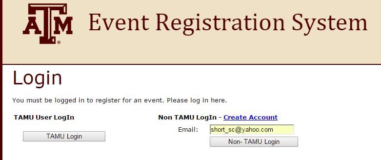 b) Non-TAMU users can login using their email address.