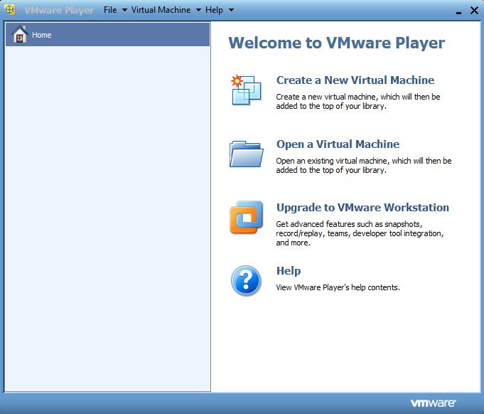 Open VMware Image To launch VMware Player and browse for a virtual image, follow these steps Start the VMware Player software by