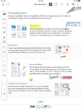 Annotating Documents With a document open, tap the annotate icon to the right of the file name.