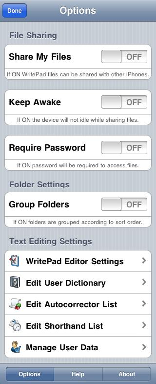 Working With Folders To go to the Options window, tap on. Share My Files - if ON the files on your iphone can be accessed from your desktop computer on the local network.