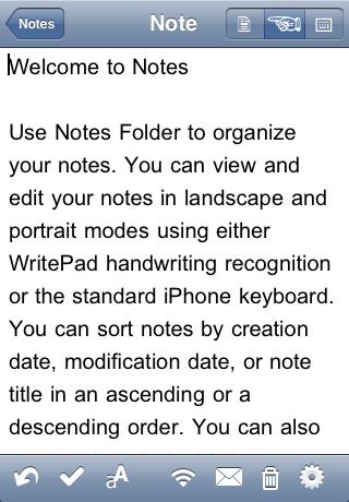 Using WritePad Notes Note File Toolbar Buttons Undo - Undoes the last editing actions (up to 20 levels).