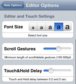Using WritePad Editor Font Size - This option allows you to choose the desired font size for the WritePad editor.