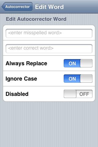 Using WritePad Editor When adding or modifying a word pair, the following options can be used.