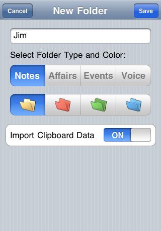Working With Folders If you copied data to the clipboard and want to paste them into the new folder, turn ON the Import Clipboard Data option.