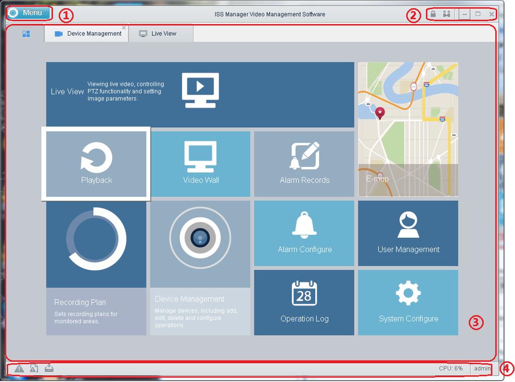 3 Starting Components ISS Manager Platform As a centralized management platform for video surveillance devices, ISS Manager allows you to configure parameters, maintain the system, and query video