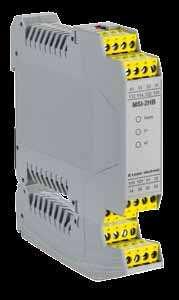 safety circuits in accordance with DIN EN 60204-1/VDE 0113-1. The safety relay is equipped with two release current paths that release undelayed in accordance with stop category 0.