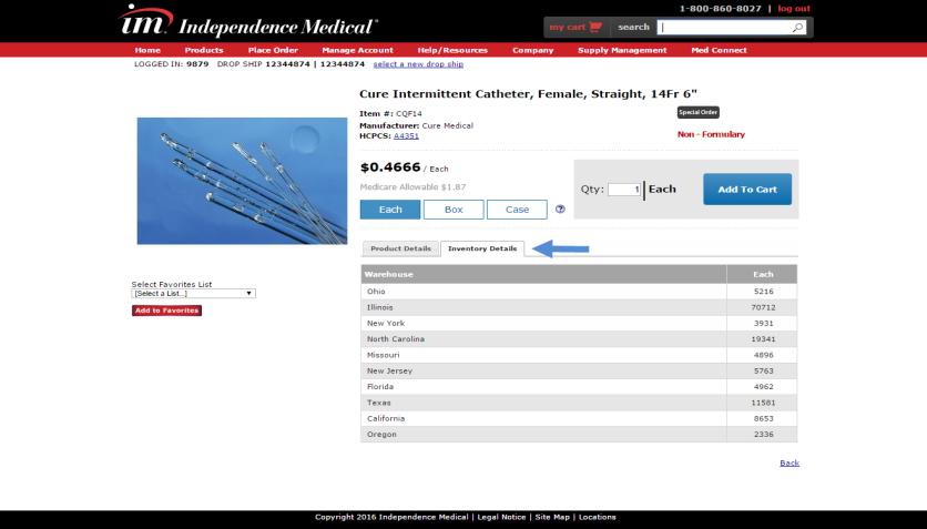 b) Inventory Tool Inventory Tool allows the user to access item inventory information from the product detail page.