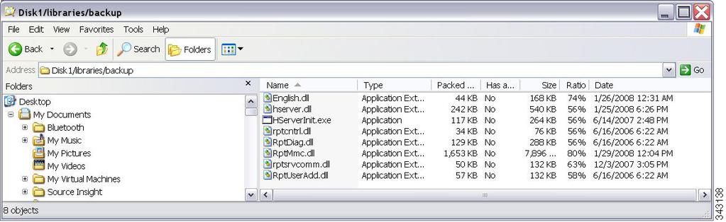 License Error Appendix E Figure E-1 Backup Folder Contents For each file listed in the backup folder (see Figure E-1), check the modification date and file size properties Compare the file properties