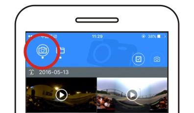 Activate the app: Activate the SYVR360 app on your mobile phone or tablet, and click the camera icon in the upper right corner to Search for your Camera.