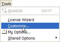 You may customize the standard toolbar to include the icons you wish to use, or you may create your own toolbar.