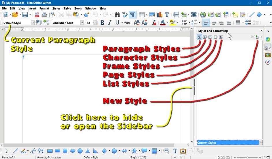 LibreOffice Writer 5 Tutorials Creating Custom Paragraph Styles: One of the biggest differences between typing and word processing is the notion of Paragraphs and Paragraph Styles.