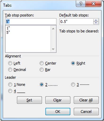 The Tabs dialog box 23 Paragraph alignments Alignment Button Description Left Center Right Justify Text is lined up evenly along the left side of the paragraph