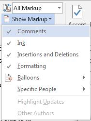 COLLABORATIVE EDITING Adding comments to documents Comments can be added to documents in Word by one or several reviewers. Comments appear in coloured balloons in the margin of the document.