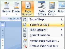 Number menu: In the Bottom of Page submenu, select Plain Number 2.