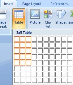 Select the Table icon and select the number of columns and rows you want in your table from the grid in the drop-down menu: TIP: You may need more rows than you are initially able to select.