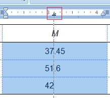 align. You can move this tab marker a little to make the numbers center on the decimal point.