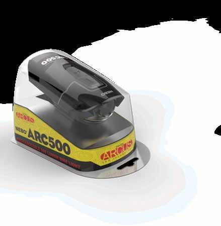RECHARGEABLE The ARC500 Rechargeable Bike Light features 2 independently controlled light sources - a