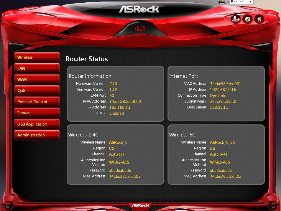 ASRock G10 Gaming Router 6.8 