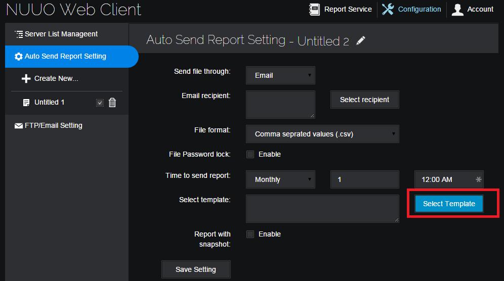 time automatically Monthly :Monthly send the report with set
