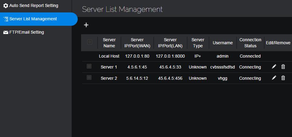 27 3.4.2.2 Server List Setting Report Service Table of Content