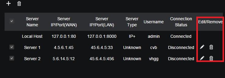 WebClient 28 Server name Server IP/Port(WAN) Server IP/Port(LAN) Server Type Select the server you use.
