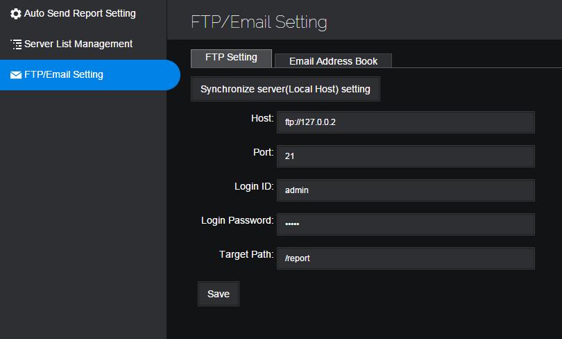 29 3.4.2.3 FTP/Email Setting Report Service Table of Content FTP setting : To set up the FTP, user