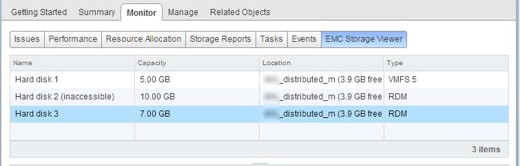 Using VSI to View and Manage Storage Figure 26 Viewing properties of an RDM disk Viewing virtual machine clone properties Viewing compression properties 1. Select Home > VMs and Templates. 2. Select the object name.