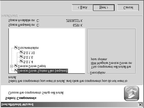Windows Device Driver Figure 14. Select Components Menu (using IBMUltrium.WinNT.exe) The Device Driver Depot component includes the most recent versions of the device drivers.