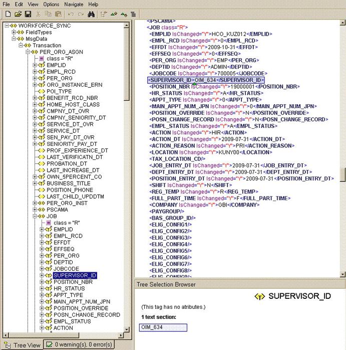 Features of the Connector The Supervisor details are fetched from the SUPERVISOR_ID node of the message XML, as shown in the following screenshot: 2.