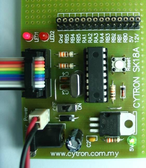 5. INSTALLATION (HARDWARE) SK18A come with UIC00A - ICSP USB programmer connector to offer simple way for downloading program.