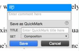 Select a set to add this QuickMark to by clicking on the Set drop down menu.