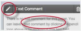 To add a general comment 1. Click on the general comments icon at the bottom of the GradeMark sidebar. 2.