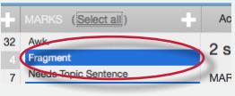 2. Click on the name of the QuickMark set containing the mark to edit.