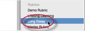 5. Click on the rubric list icon and select