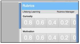 6. Click the back button to exit the rubric import screen *Note: When importing Excel files the following spreadsheet format is required: The rubric in the spreadsheet must have the scales of the