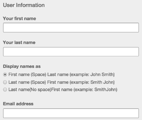 You can also chose what format you would like your name to