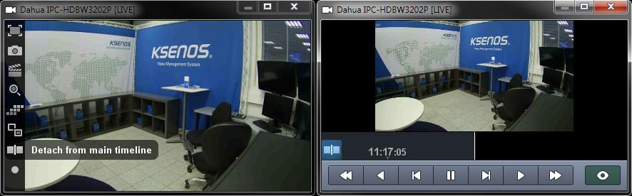 CAMERA WINDOW ure 3.13). Clone window tool is useful together with this feature because it is possible to view recordings simultaneously while showing live image from the same camera. Figure 3.