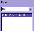 Change Configuration To change the Group, descriptive name or IP address for a printer: 1. On the left side of the screen, select the group from the Group list and the printer to be reconfigured. 2.