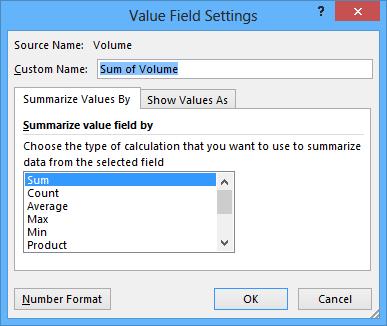 You can also change how the PivotTable displays the data in the Values area.