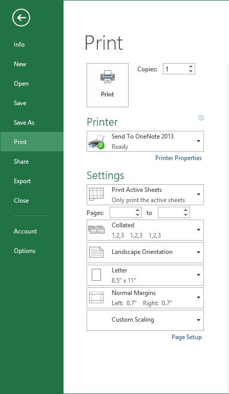 determine how Excel prints your worksheet.