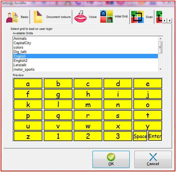 Initial Grid The Grid selection dialog box (image below). This dialog box displays a list of grids installed on the system.