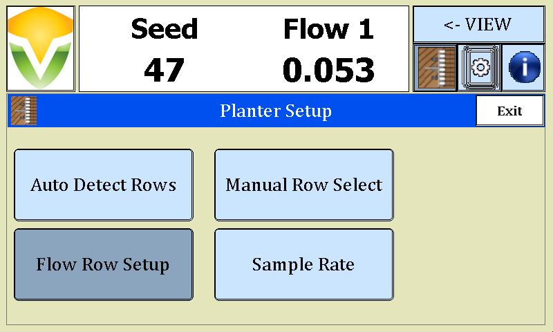 2.4 Planter Setup Screen Depress the Planter Setup icon will find a number of options. on the main screen to open the Planter Setup Screen. There you Figure 6 Planter Setup 2.4.1 Auto Detect Rows In the upper left is the Auto Detect Rows which when depressed will run a scan of your planter and detect the rows with active sensors.