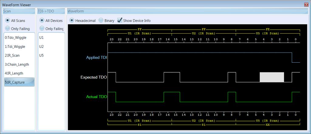 22 Keysight Understanding x1149 Integrity Test Application Note 2.6 IR_Capture Figure 23. IR_Capture on Waveform Viewer The IR_Capture scan is the final check in the Integrity test suite.